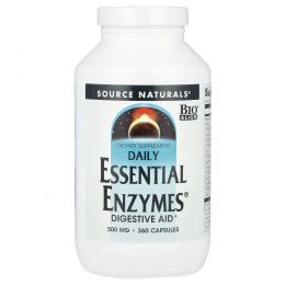 Source Naturals, Daily Essential Enzymes, Digestive Aid, 500 mg, 360 Capsules