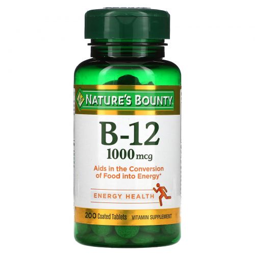 Nature's Bounty, Витамин B-12, 1000 мкг, 200 таблеток