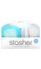 Stasher, Силиконовый карман многоразового использования, прозрачный и голубой, 2 штуки, по 42 г (4 унции)