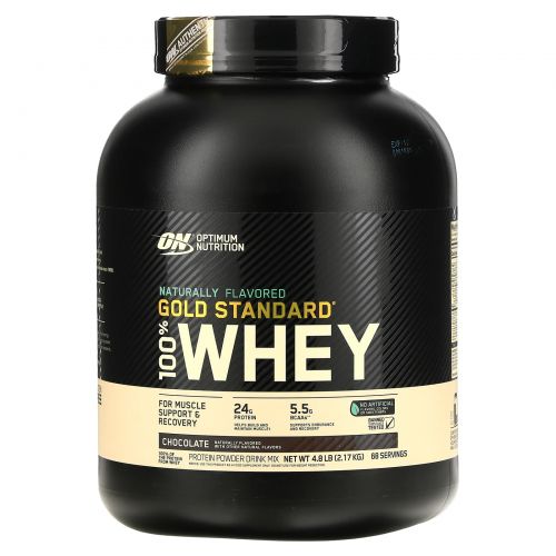 Optimum Nutrition, Gold Standard, 100% Whey, Natural, Chocolate, 4.8 lb (2.18 kg)