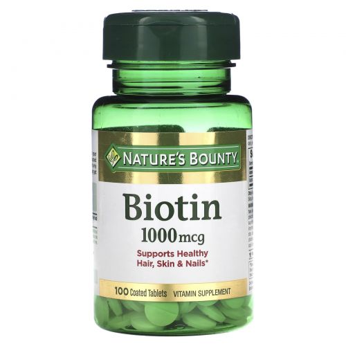 Nature's Bounty, Биотин, 1000 мкг, 100 таблеток