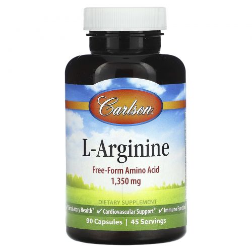 Carlson, L-аргинин, 675 мг, 90 капсул