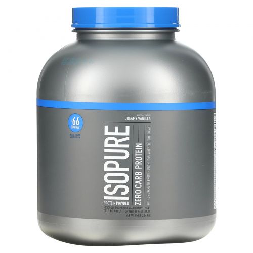 Nature's Best, IsoPure, IsoPure, белковый порошок, ноль углеводов, сливочная ваниль, 4,5 фунта (2,04 кг)