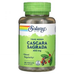 Solaray, True Herbs, каскара саграда, 450 мг, 180 вегетарианских капсул