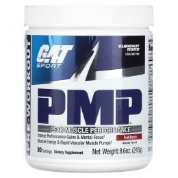 GAT, PMP, предтренировочный комплекс, для максимальной производительности мышц, фруктовый пунш, 243 г (8,6 унции)
