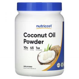 Nutricost, кокосовое масло в порошке, без добавок, 454 г (16 унций)