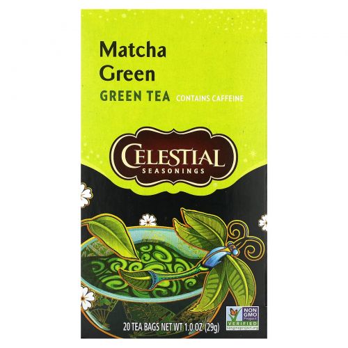 Celestial Seasonings, зеленый чай, матча, 20 чайных пакетиков по 29 г (1 унции)