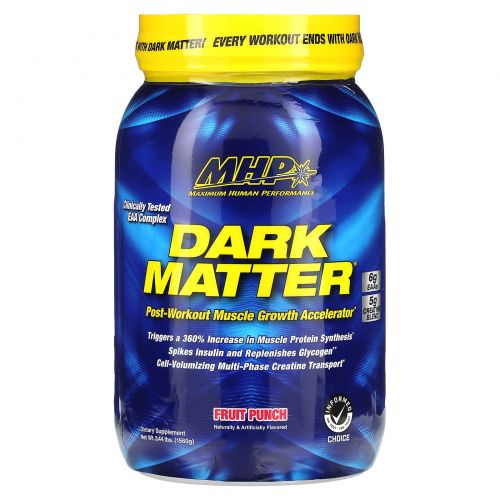 Maximum Human Performance, LLC, Dark Matter, Post-Workout Muscle Growth Accelerator, Fruit Punch, 3.44 lbs (1560 g)