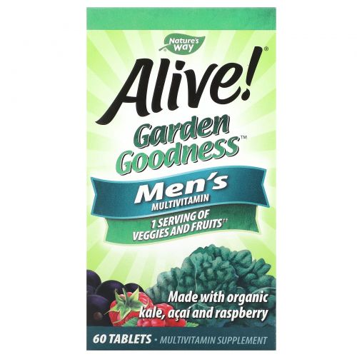 Nature's Way, Alive! Garden Goodness Men's Multivitamin, 60 Tablets
