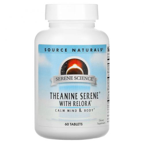 Source Naturals, Serene Science, Theanine Seren, теанин с комплексом Relora, 60 таблеток