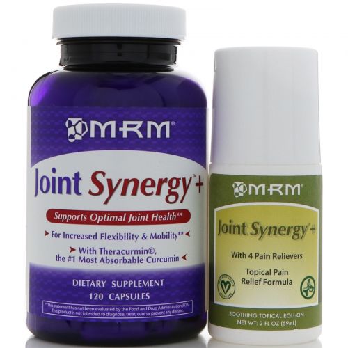 MRM, Joint Synergy + шариковый аппликатор, экономичная упаковка, 120 капсул и шариковый аппликатор на 2 унции