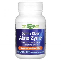 Nature's Way, Derma Klear Akne-Zyme, для здоровья кожи, 90 капсул