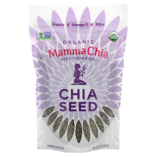 Mamma Chia, Натуральные черные семена чиа, 12 унций (340 г)