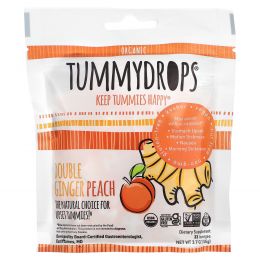 Tummydrops, Organic, двойной имбирь и персик, 33 пастилки, 105 г (3,7 унции)