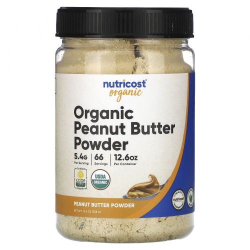 Nutricost, органический порошок из арахисовой пасты, 358 г (12,6 унции)