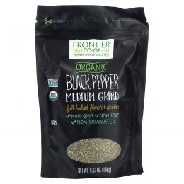 Frontier Natural Products, Organic Black Pepper, Medium Grind, 6.63 oz (188 g)