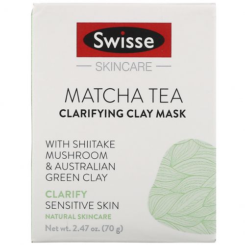 Swisse, Skincare, чай маття, очищающая глиняная маска, 70 г (2,47 унции)