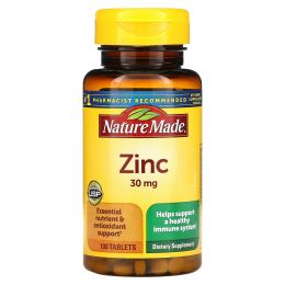 Nature Made, Цинк, 30 мг, 100 таблеток