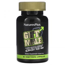 NaturesPlus, GHT Male, гормон роста человека и повышение уровня тестостерона для мужчин, 90 вегетарианских капсул