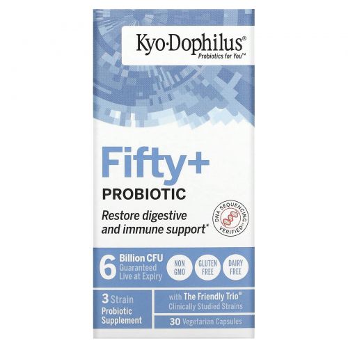 Kyolic, Kyo-Dophilus, Fifty + Probiotic, 6 Billion CFU, 30 Vegetarian Capsules