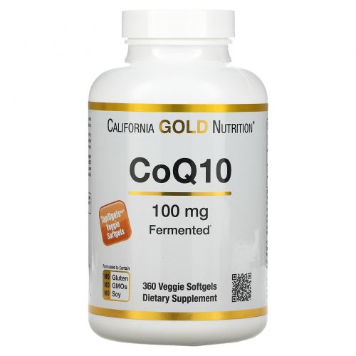 California Gold Nutrition, CoQ10, 100 mg, 360 Овощные мягкие гели