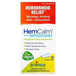 Boiron, HemCalm Suppositories, Hemorrhoid Relief, 10 Suppositories