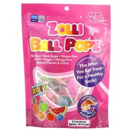 Zollipops, Zolli Ball Popz Fruit, Assorted, 10-12 Pops, 5.2 oz