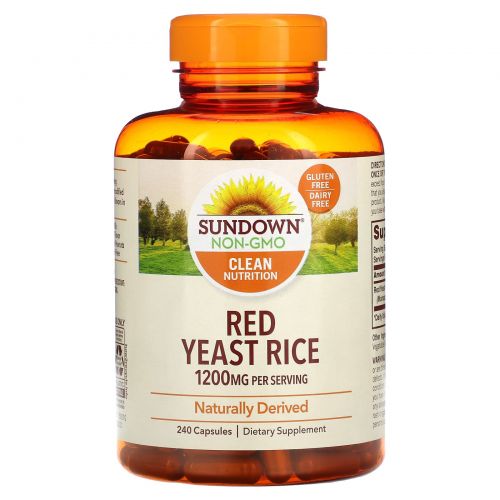 Sundown Naturals, Красный дрожжевой рис, 600 мг, 240 капсул