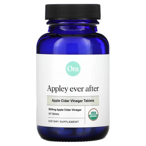 Ora, Appley Ever After, Organic Apple Cider Vinegar Supplement, 500 mg, 60 Organic Tablets