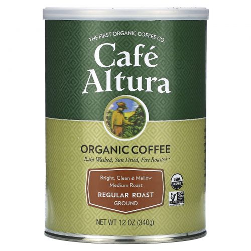 Cafe Altura, Organic Coffee, Regular Roast, Medium Roast, Ground, 12 oz (340 g)