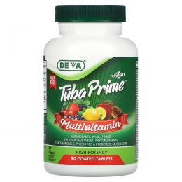 Deva, Tuba Prime Multivitamin, Iron Free, High Potency, 90 Coated Tablets