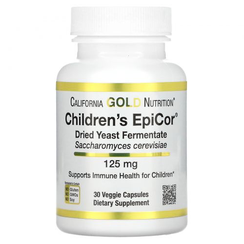 California Gold Nutrition, Children's EpiCor, 125 мг, 30 растительных капсул