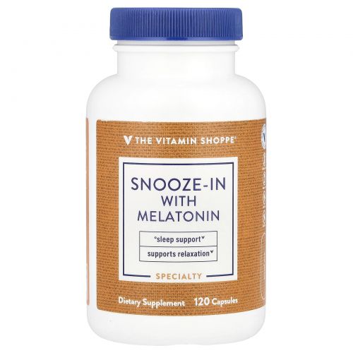 The Vitamin Shoppe, Snooze-In с мелатонином, 120 капсул