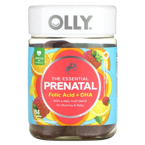 OLLY, The Essential Prenatal, витамины для беременных, сладкий цитрус, 84 жевательные таблетки