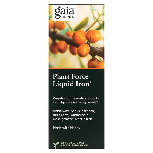 Gaia Herbs, Железо в жидкой форме PlantForce, 8,5 жидких унций (250 мл)