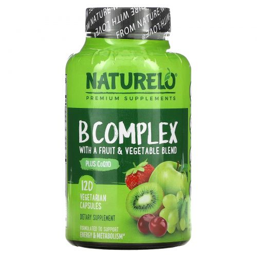 NATURELO, B Complex with Organic Fruits & Veggies, 120 Vegetable Capsules