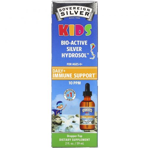 Sovereign Silver, Bio-Active Silver Hydrosol, For Kids, Daily Immune Support, 10 ppm, 2 fl oz (59 ml)