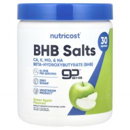 Nutricost, BHB Salts, goBHB®, зеленое яблоко, 252 г (9 унций)