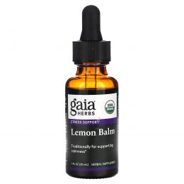 Gaia Herbs, Certified Organic, Lemon Balm Herb, 1 fl oz (30 ml)