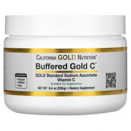 California Gold Nutrition, Забуференный витамин C, порошок витамина C, некислый, аскорбат натрия, 238 г (8,40 унций)