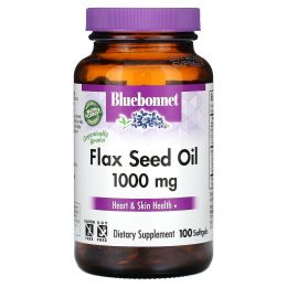 Bluebonnet Nutrition, Льняное масло, 1000 мг, 100 мягких таблеток