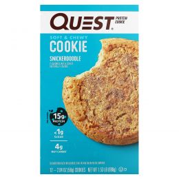 Quest Nutrition, протеиновое печенье, со вкусом печенья сникердудл, 12 шт по 58 г (2,04 унции)