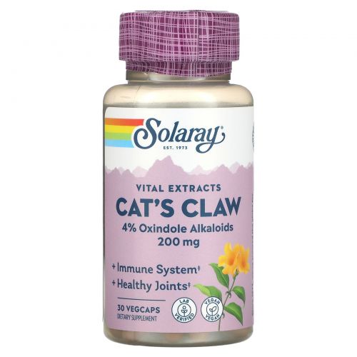 Solaray, Cat's Claw Bark Extract, 200 mg, 30 Vegcaps