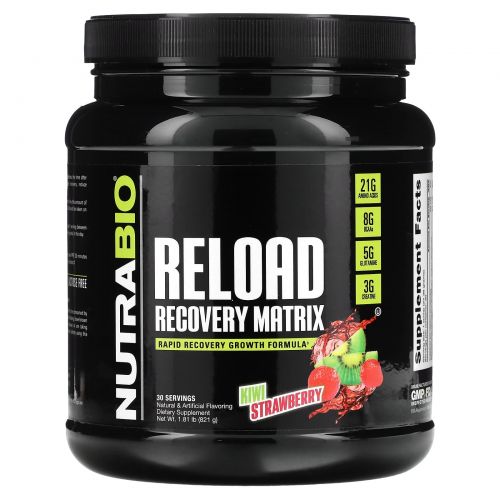 Nutrabio Labs, Reload Recovery Matrix, киви и клубника, 821 г (1,81 фунта)