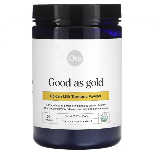 Ora, Good As Gold, золотая молочная куркума, в порошке, 365 г (12,87 унции)