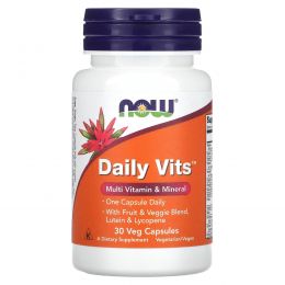 NOW Foods, Daily Vits, мультивитамины и микроэлементы, 30 вегетарианских капсул