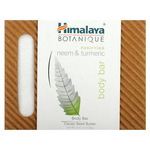 Himalaya, Botanique, очищающий батончик для тела с нимом и куркумой, 125 г (4,41 унции)