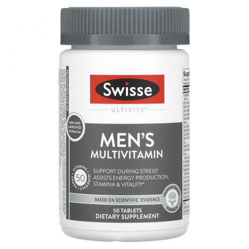 Swisse, Ultivite, мультивитамины для мужчин, 50 таблеток