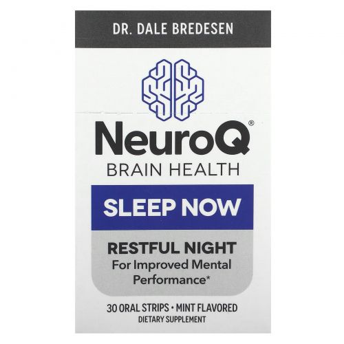 LifeSeasons, NeuroQ Brain Health, Sleep Now, мята, 30 пероральных полосок