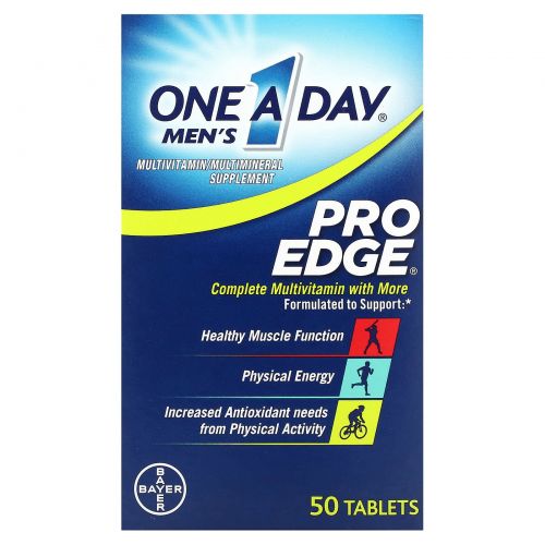 One-A-Day, Men's Pro Edge, полноценный мультивитаминный комплекс, 50 таблеток